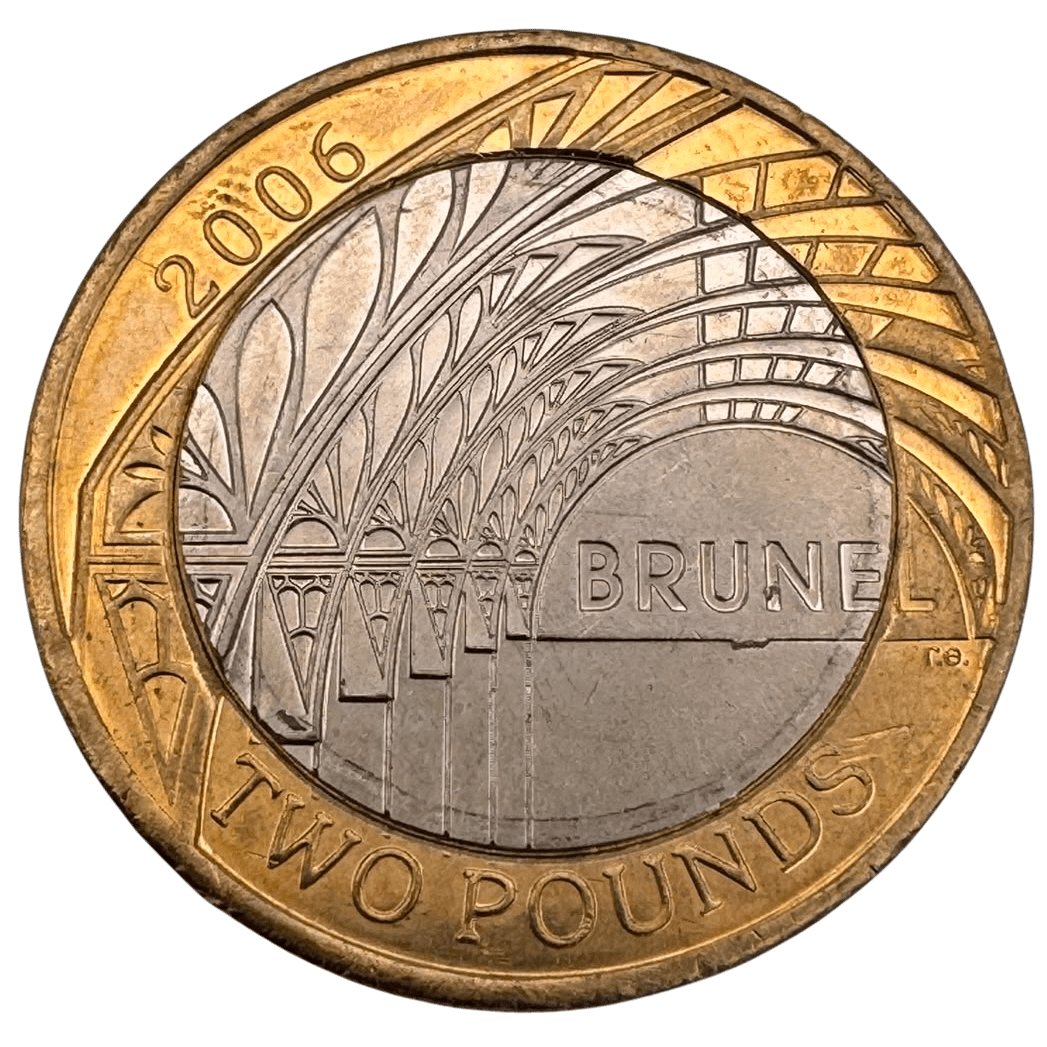 2006 Isambard Kingdom Brunel Paddington Station His Achievements Circulated £2 Coin 2006 2006 Isambard Kingdom Brunel Paddington Station His Achievements Circulated £2 Coin