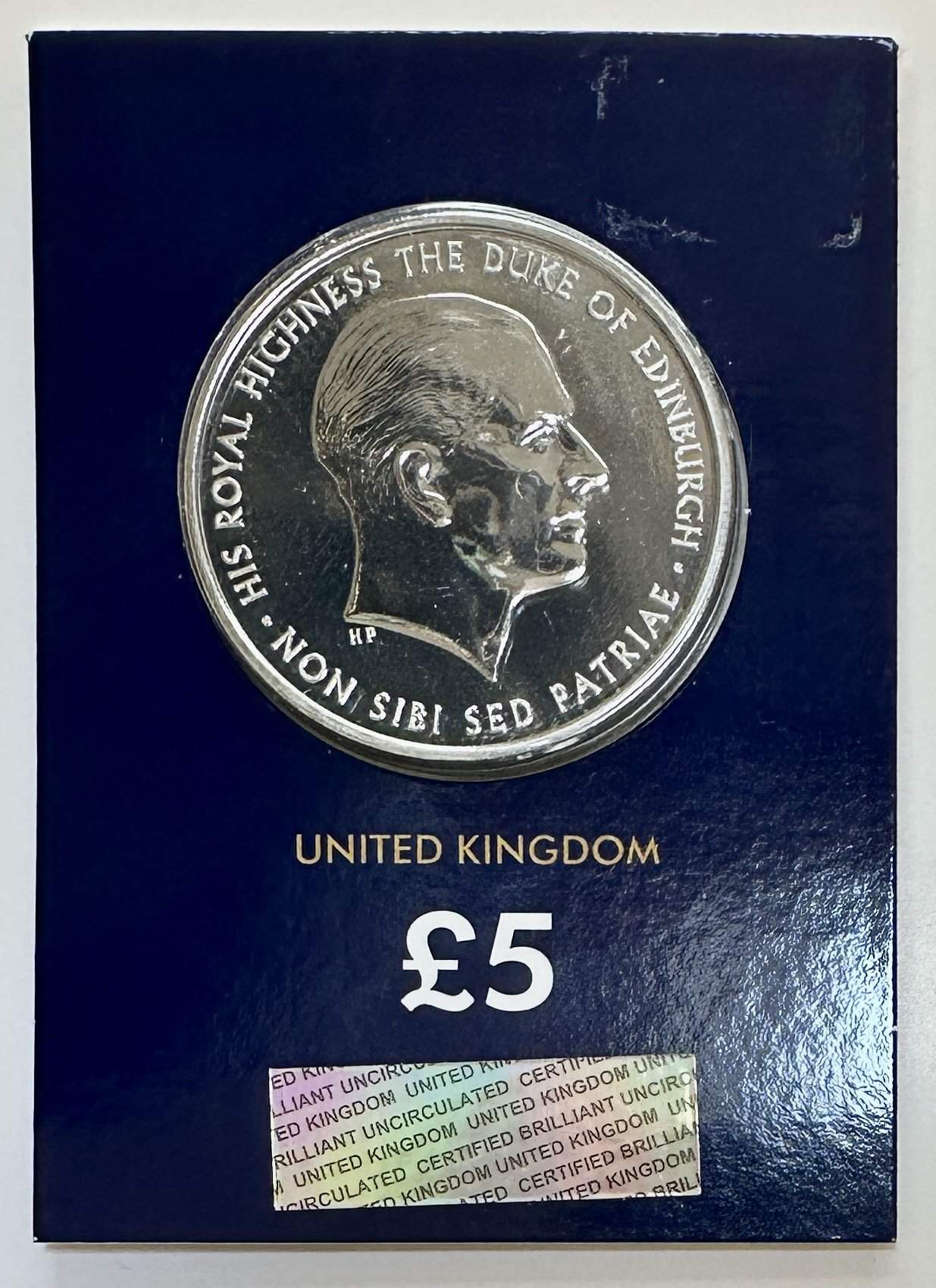 HIS ROYAL HIGHNESS THE DUKE OF EDINBURGH BRILLIANT UNCIRCULATED £5 COIN - £12