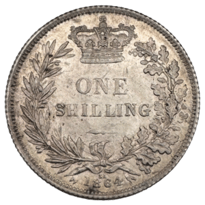 Queen Victoria Young Head 1864 Shilling Proof-Like Uncirculated