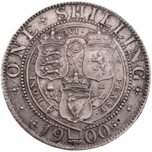 1900 Queen Victoria Veil Head Shilling About Uncirculated